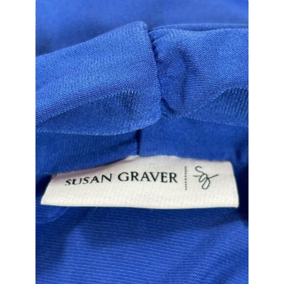 Susan Graver Women’s 3X Liquid Knit Stretch Open Front Cardigan Royal Blue Top - Picture 5 of 13